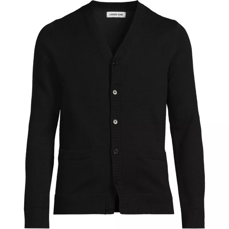 Men's Cotton Modal Button Front Cardigan Sweater, Front