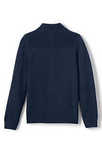 School Uniform Boys Cotton Modal Zip Front Cardigan Sweater, Back