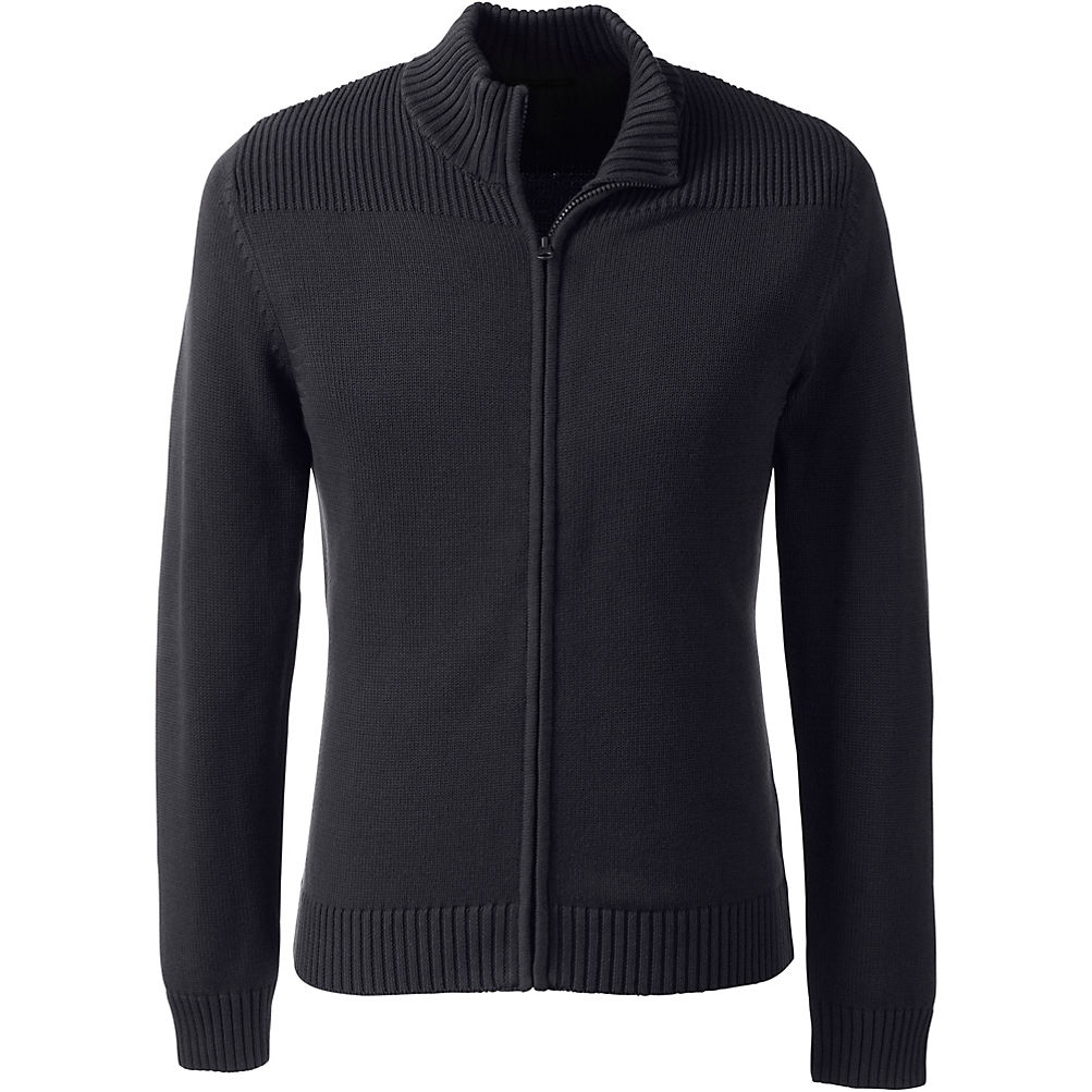 Men's Cotton Modal Zip Front Cardigan Sweater | Lands' End