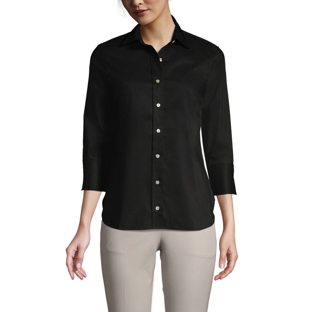 Women's 3/4 Sleeve Flip Cuff Stretch Shirt | Lands' End