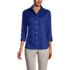 Women's Petite 3/4 Sleeve Flip Cuff Stretch Shirt, Front