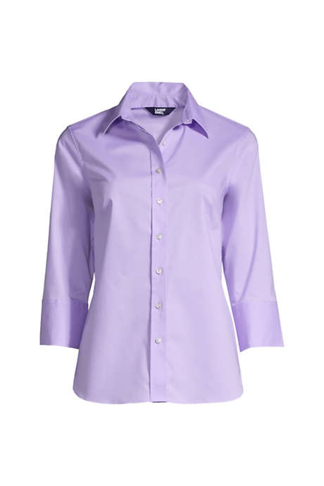 Women's 3/4 Sleeve No Gape Stretch Flip Cuff Shirt
