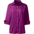 Women's Petite 3/4 Sleeve Flip Cuff Stretch Shirt, Front