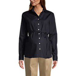 Women's Long Sleeve Maternity Adjustable Stretch Shirt, Front