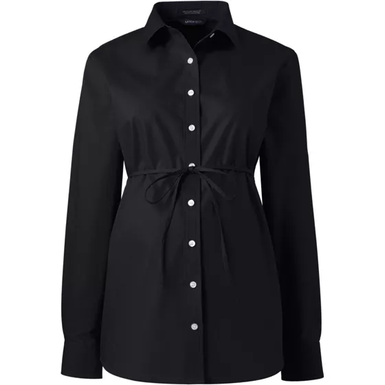 School Uniform Women's Long Sleeve Maternity Adjustable Stretch Shirt - primary
