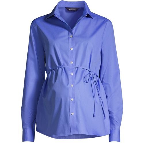 Maternity Long Sleeve Adjustable Broadcloth Shirt