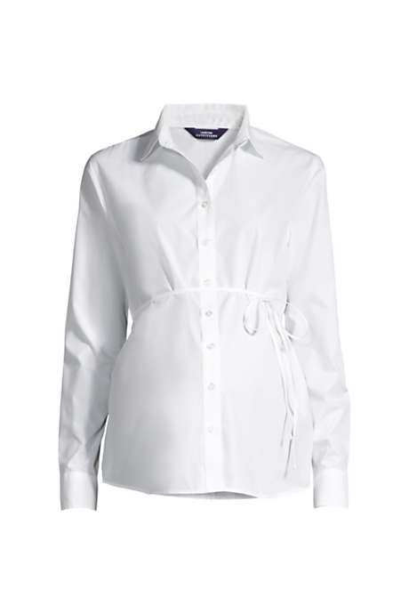 Maternity Long Sleeve Adjustable Broadcloth Shirt