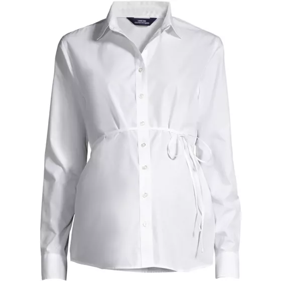 School Uniform Women's Long Sleeve Maternity Adjustable Stretch Shirt - primary
