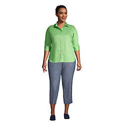 Women's Plus Size 3/4 Sleeve Flip Cuff Stretch Shirt, alternative image