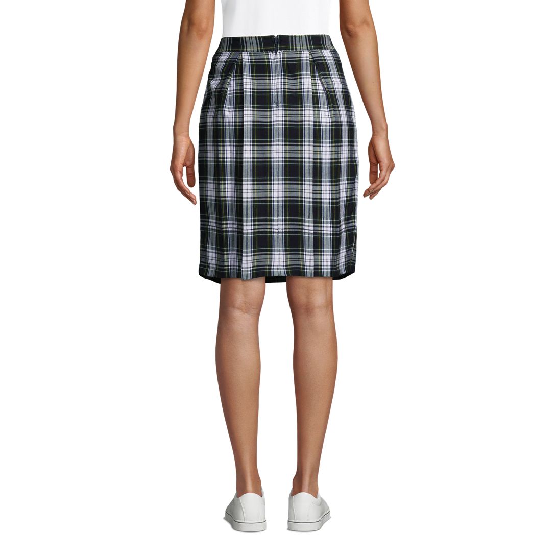 School Uniform Girls Plaid Pleated Skort Top of Knee