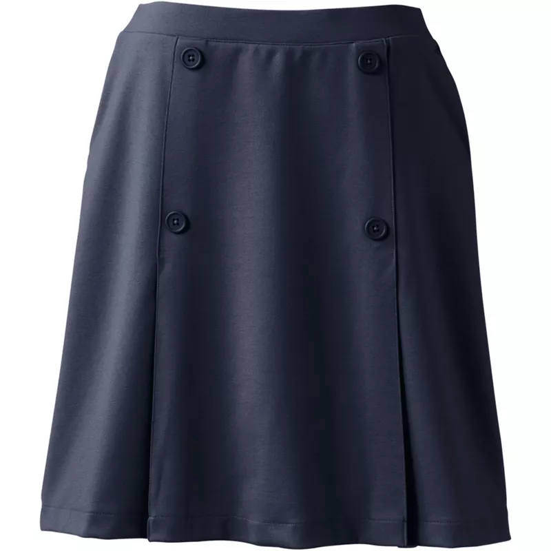 Women's Ponte Button Front Skort Above the Knee, Front
