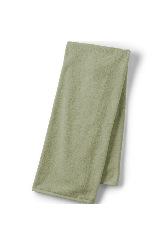 Lands' End Quick-dry Cotton Bath Sheet In Green