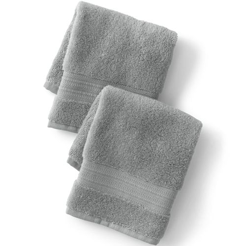 Lands' End Turkish Quick-Dry Cotton Bath Towel - Metal Gray