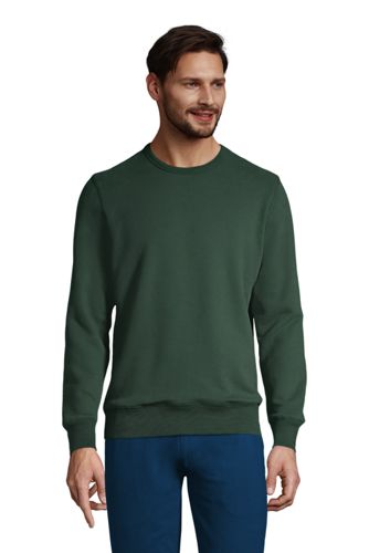 Serious Sweats Sweatshirt, Men, Size: 34 - 36 Regular, Green, Cotton-blend, by Lands' End