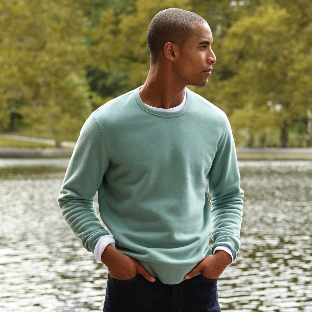Men's Long Sleeve Serious Sweats Crewneck Sweatshirt | Lands' End