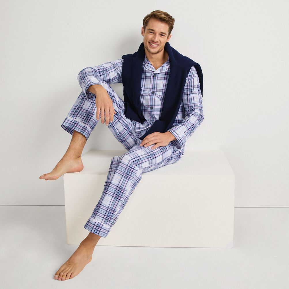 Argeousgor Women Plaid 2 Piece Pajama Set Button Down Puff