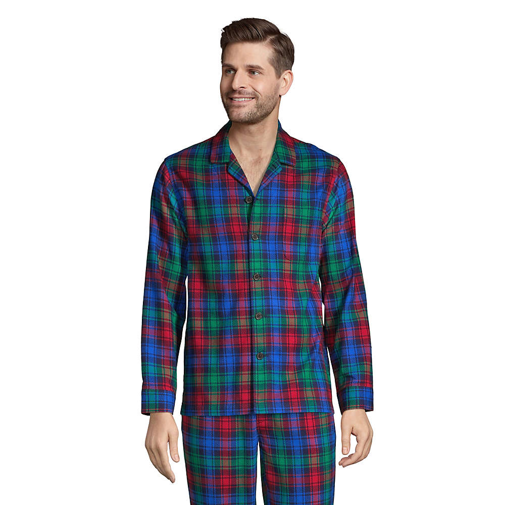 Men's Flannel Pajama Shirt, Front