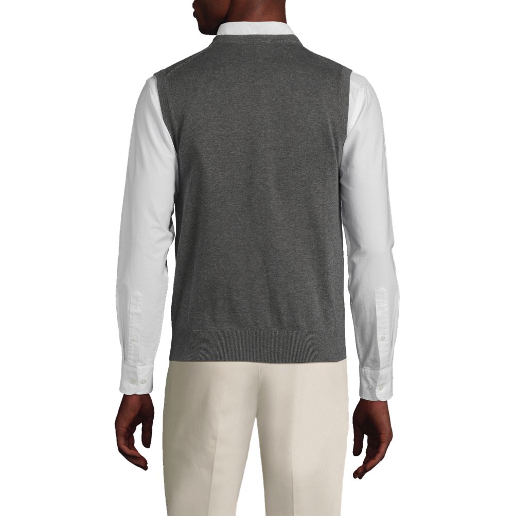 Men's Fine Gauge Supima Cotton Sweater Vest | Lands' End