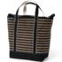 Large Print 5 Pocket Zip Top Canvas Tote Bag, Front