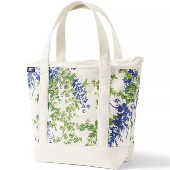 Medium Print 5 Pocket Zip Top Canvas Tote Bag - primary