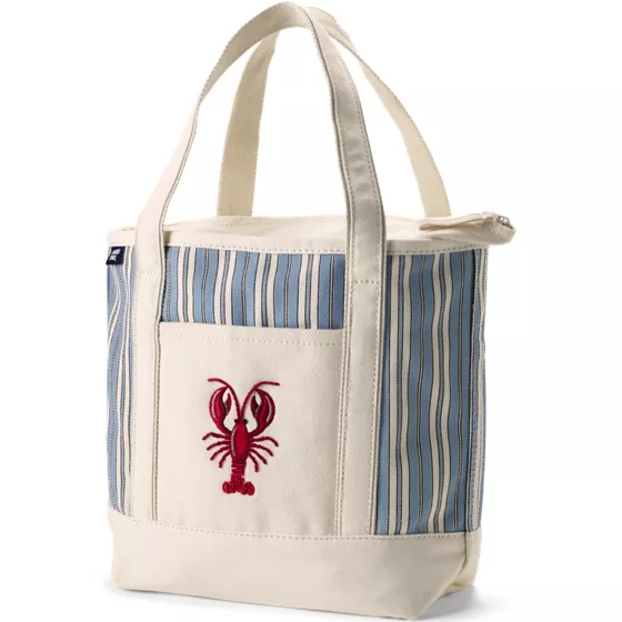 Medium Print 5 Pocket Zip Top Canvas Tote Bag - primary