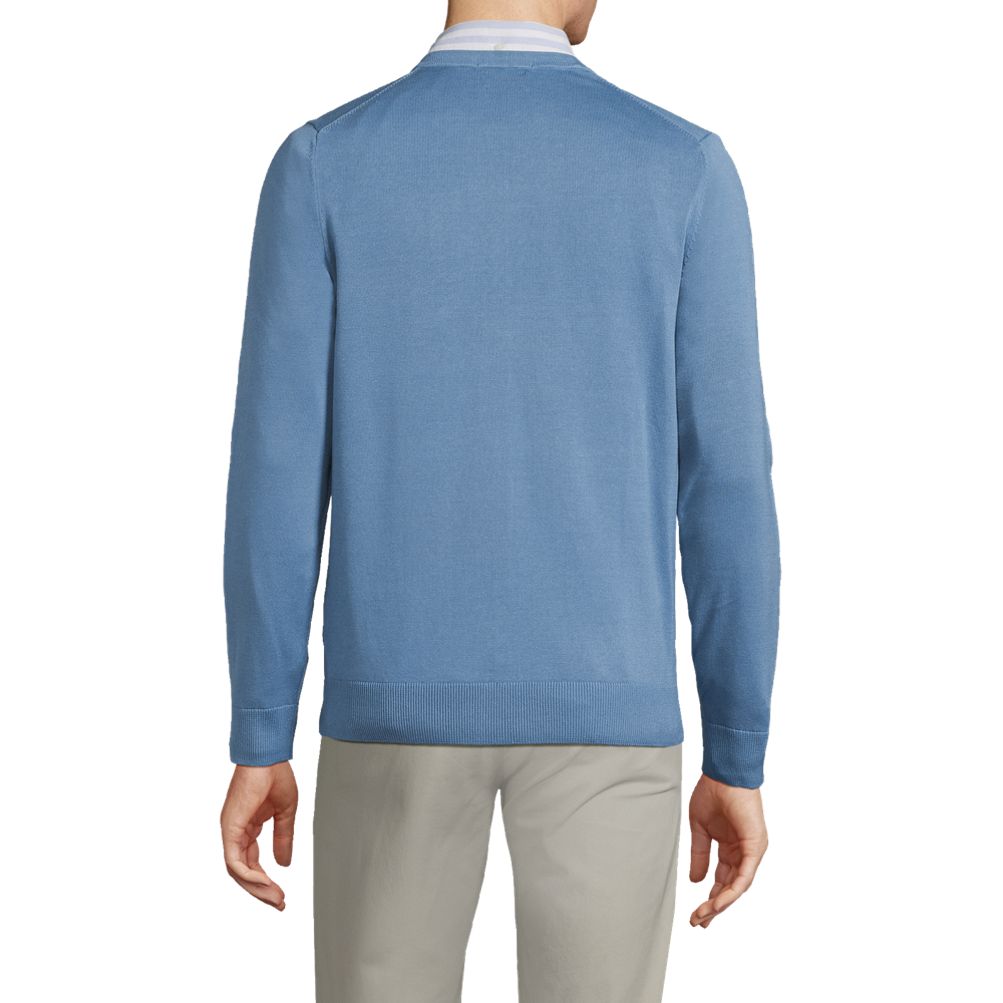 Men's Classic Fit Fine Gauge Supima Cotton V-neck Sweater