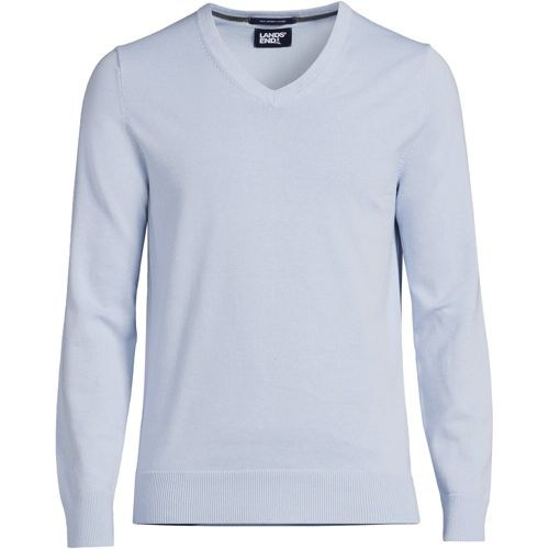 Men's Big and Tall Classic Fit Fine Gauge Supima Cotton V-neck Sweater