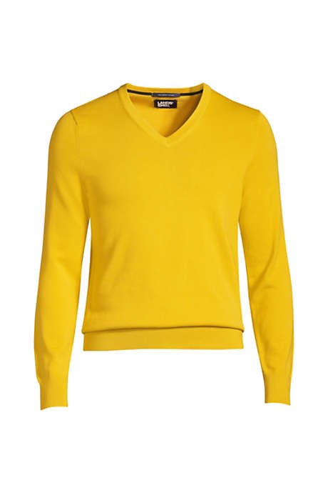 Men's Classic Fit Fine Gauge Supima Cotton V-neck Sweater