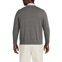 Men's Big and Tall Classic Fit Fine Gauge Supima Cotton V-neck Sweater, Back