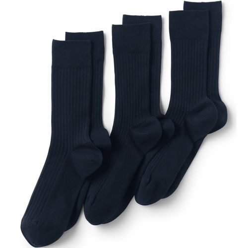 Men's Seamless Toe Cotton Rib Dress Socks (3-pack) | Lands' End