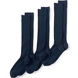 Men's Seamless Toe Over The Calf Cotton Rib Dress Socks (3-pack), Front