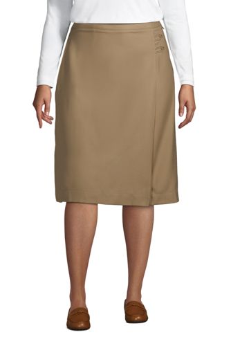 khaki skirt knee length