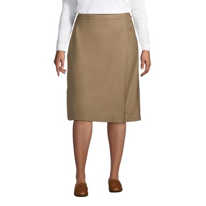 School Uniform Girls Solid A-line Skirt Below the Knee - image 1