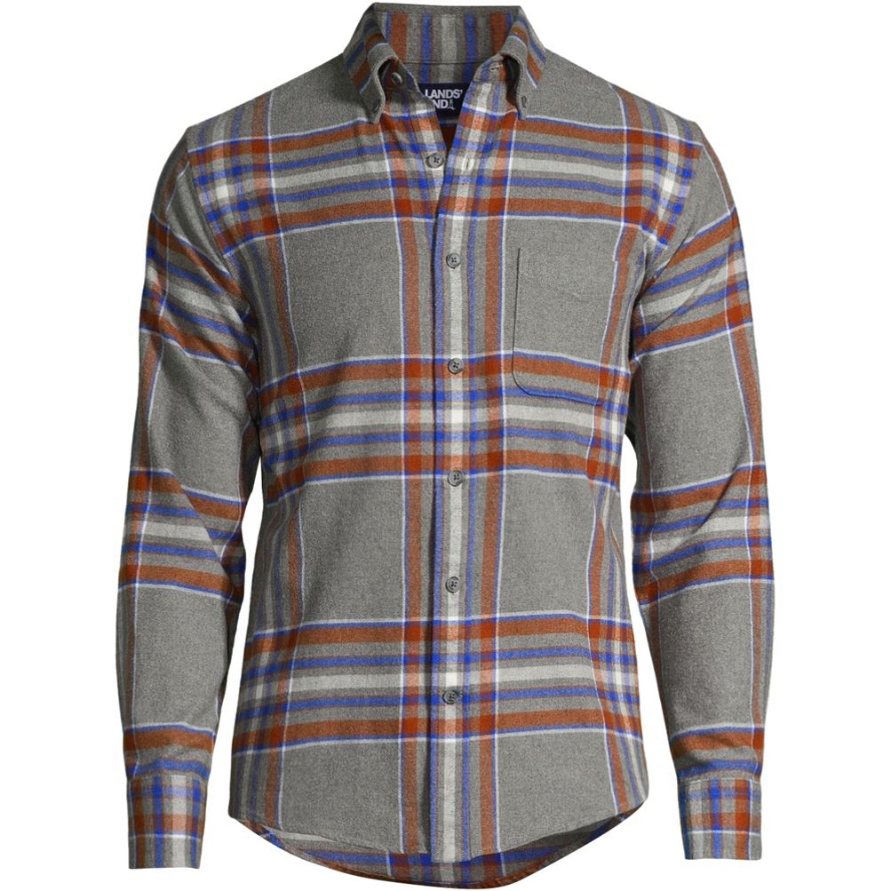 Men's Traditional Fit Pattern Flagship Flannel Shirt | Lands' End
