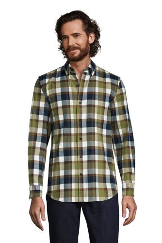メンズ フラッグシップ フランネル シャツ 長袖 ランズエンド