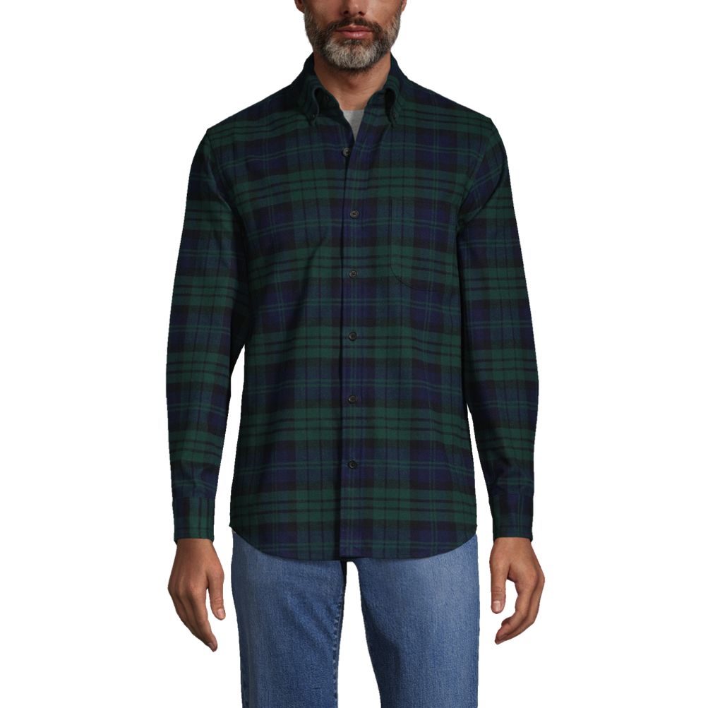 Lands end men's fleece lined flannel shirt sale