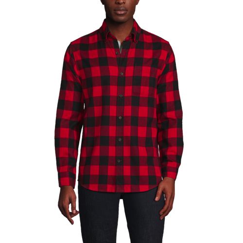 Lands end men's hot sale fleece lined flannel shirt