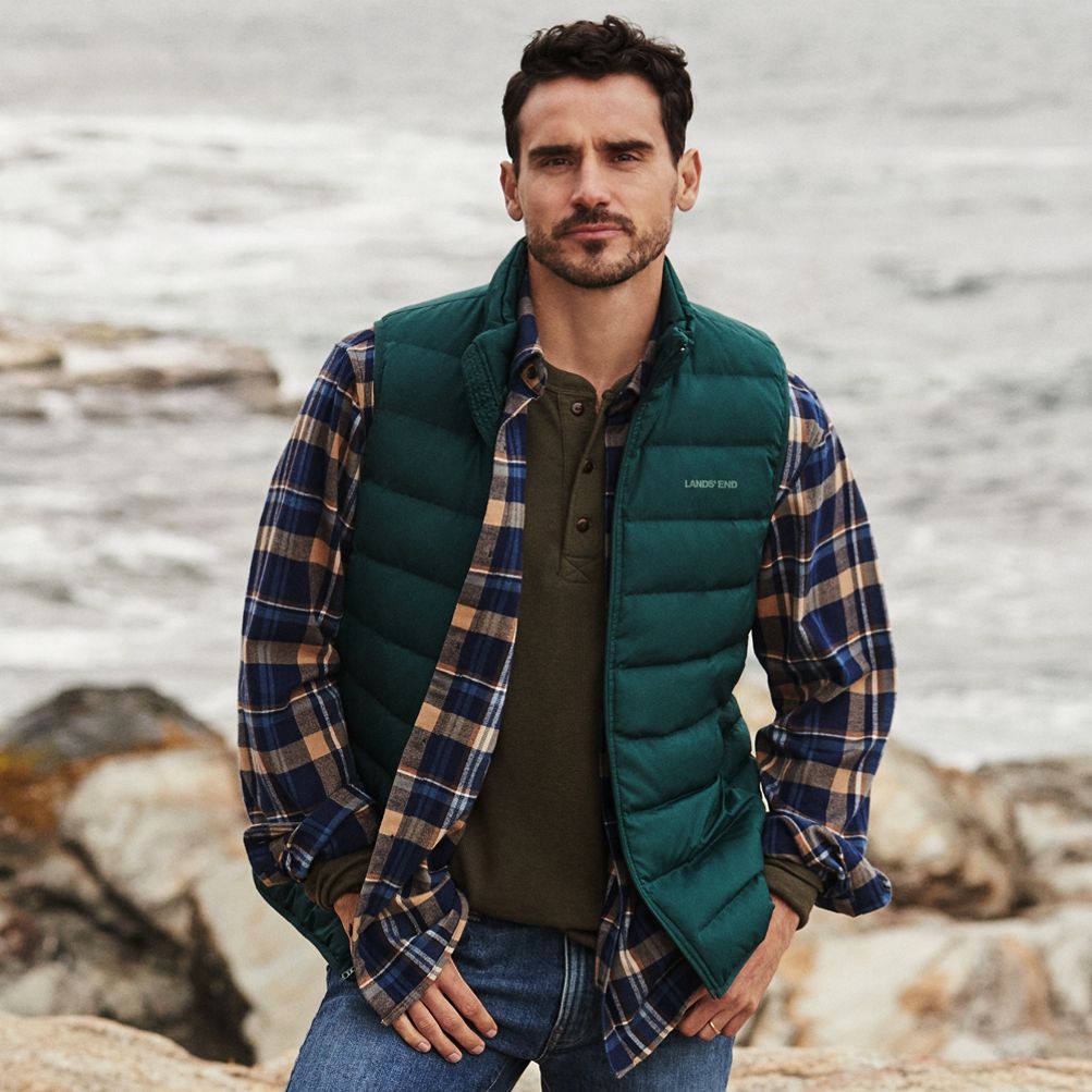 Lands end best sale mens down vest