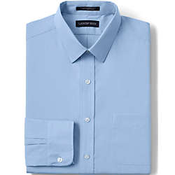 NWT Lands End Mens Dress Shirt Blue And White Stripes Size L $69 EPDR 