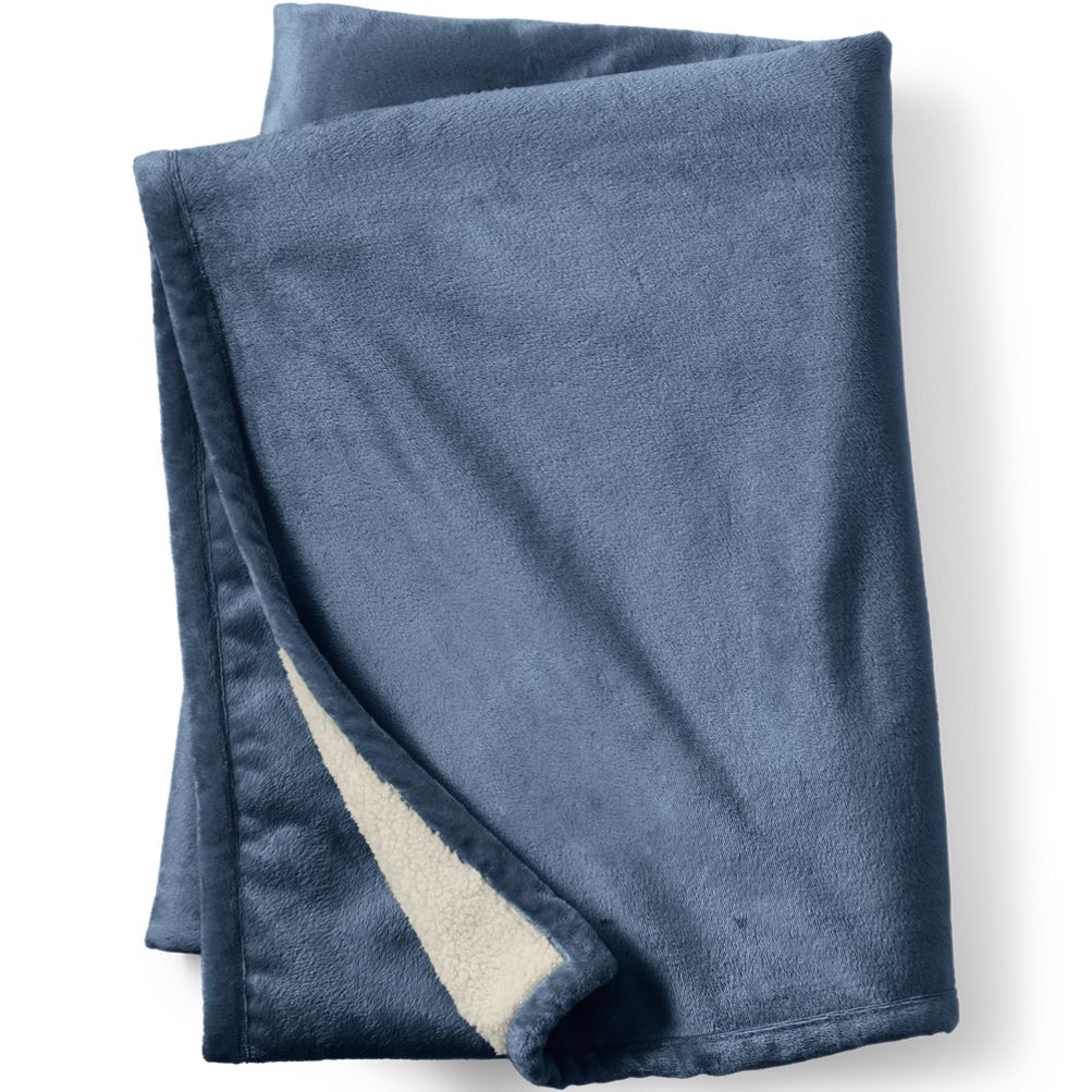 Sherpa Fleece Throw Blanket Lands' End