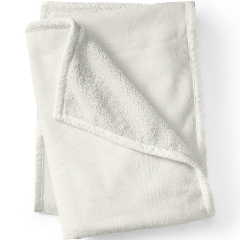 Sherpa Fleece Throw Blanket Lands' End