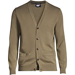 Men's Fine Gauge Supima Cotton V-Neck Cardigan Sweater, Front