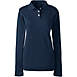 School Uniform Women's Long Sleeve Relaxed Fit Banded Bottom Polo Shirt, Front