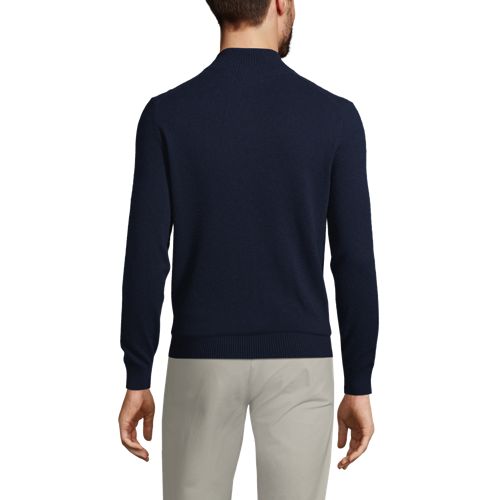 Men's Fine Gauge Cashmere Quarter Zip, Back