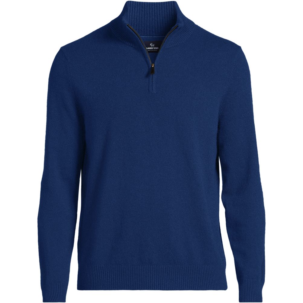 カシミヤ100% LAND'S END ランズエンド ハーフジップ ニット Men's Fine Gauge Cashmere Quarter Zip | Lands' End