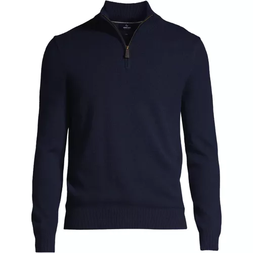 Men's Fine Gauge Cashmere Quarter Zip, Front
