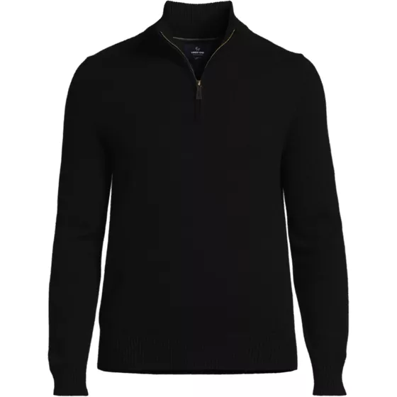 Men's Tall Fine Gauge Cashmere Quarter Zip Sweater - primary