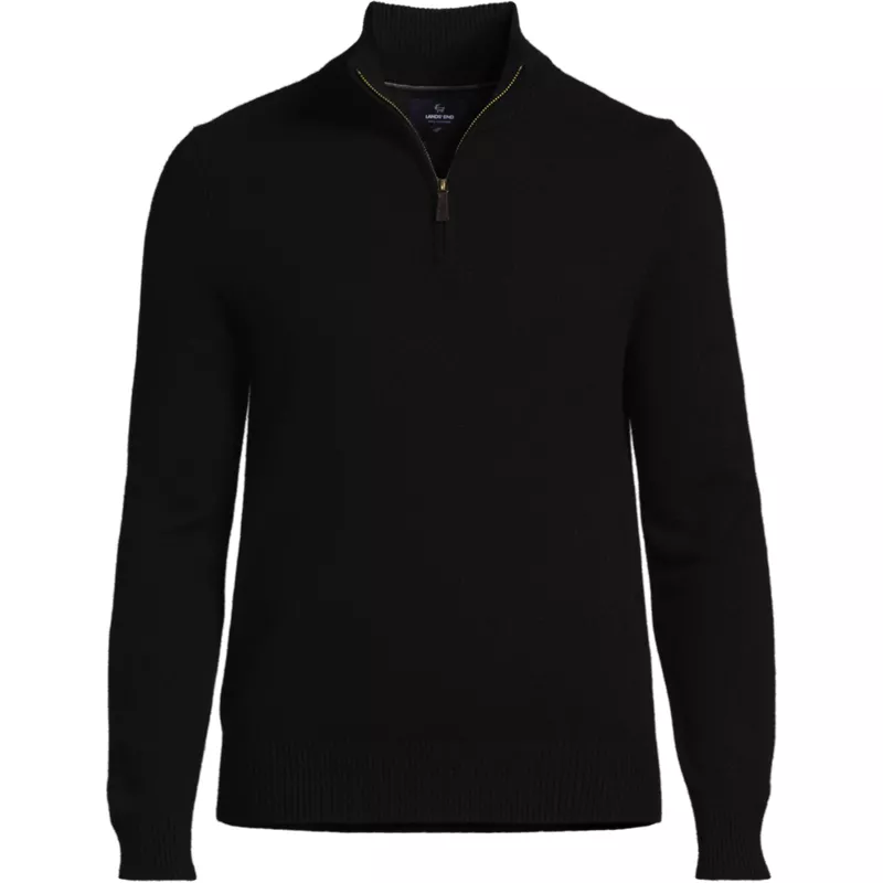 Men's Tall Fine Gauge Cashmere Quarter Zip Sweater, Front
