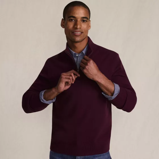 Men's Cashmere Quarter Zip - primary