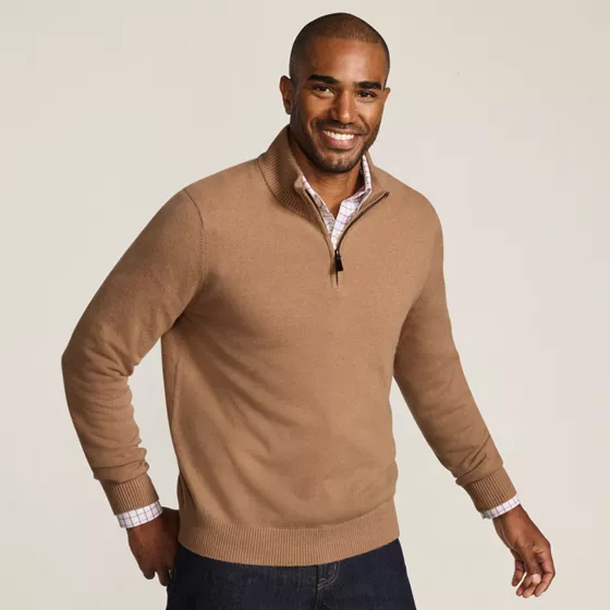 Men's Cashmere Quarter Zip - primary